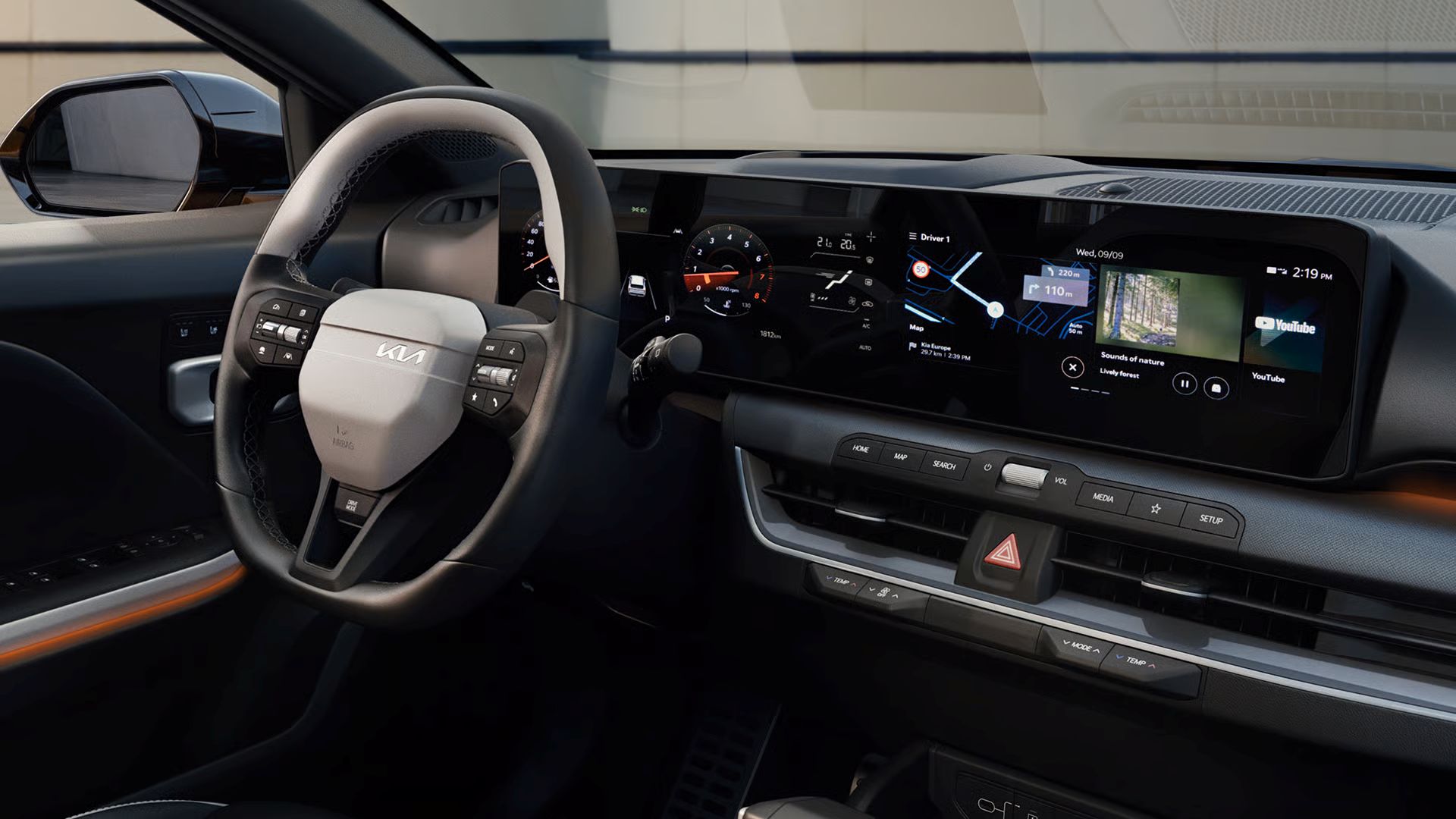 Sportovní detaily v kabině